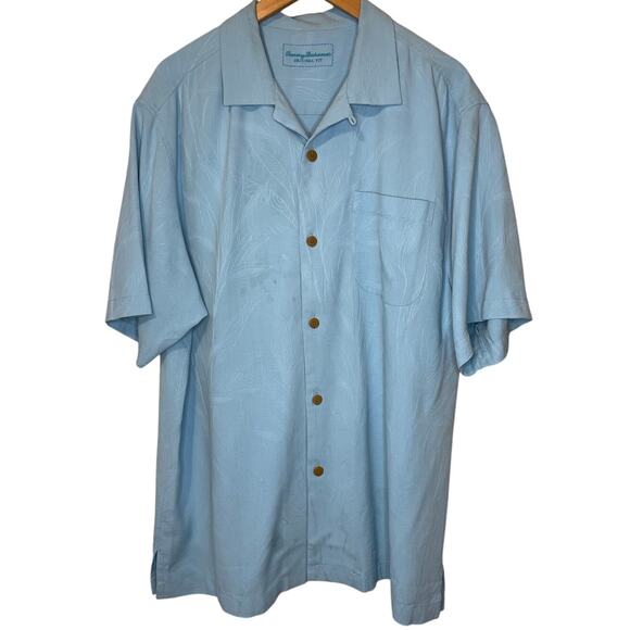 Tommy Bahama Other - Tommy Bahamas Men's Original Fit Short Sleeve Button Up Textured 100% Silk Top M